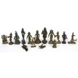 A group of fifteen Indian bronze deities including Ganesh, the largest 12cms (4.25ins) high.