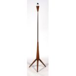 A 1970's retro standard lamp on tripod base, 144cms (56.75ins) high.