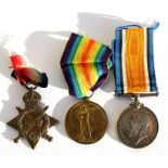 A WW1 medal trio named to 13918 Private L Powell of the Northamptonshire Regiment