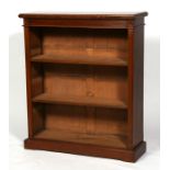 A late 19th century oak open bookcase, 92cms (36ins) wide.