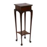 An Edwardian mahogany two-tier plant stand, 31cms (12ins) wide.