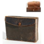 An unusual WW2 Third Reich leather pouch with Eagle and Swastika stamped under the flap. 22cms (8.