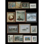 A quantity of pictures, prints & etchings, to include still lives and landscape paintings.