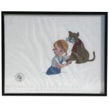 An authenticated Walt Disney original hand painted movie film cell, from the Rescuers, framed &