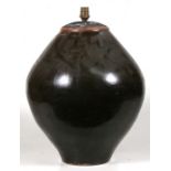 A Chinese glazed storage jar (converted to a table lamp), 43cms (17ins) high.