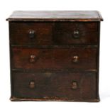 A Victorian pine chest of two short & two long graduated drawers, 84cms (33ins) wide.