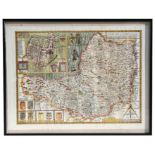 Speed, John (1552-1629) - Map of Somersetshire - framed & glazed, 48 by 35cms (18.75 by 13.75ins).