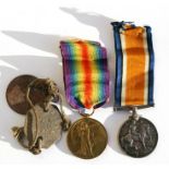 A WW1 medal pair named to 42439 Private EH Reed of the Royal Berkshire Regiment and a pair of