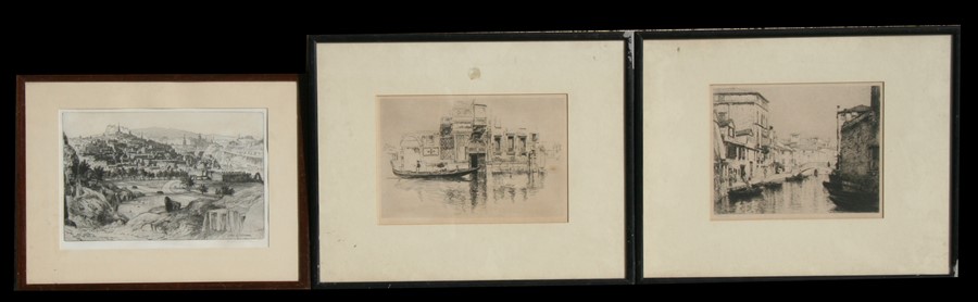 Joe Pennell (1858/60-1926) - Venetian Scene - etching, framed & glazed, 28 by 19cms (11 by 7.