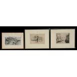 Joe Pennell (1858/60-1926) - Venetian Scene - etching, framed & glazed, 28 by 19cms (11 by 7.
