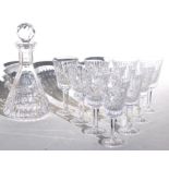 A set of ten Royal Horse Artillery cut glass wine glasses; together with a matching decanter.
