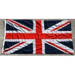 An original cloth Union Jack flag. 90cms (35.5ins) by 180cms (71ins)Condition ReportNo moth damage