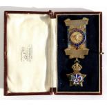A cased silver and enamel Albert Barton Lodge masonic medal