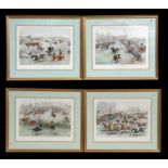 A set of four Charles Hunt (1806-1875?) prints - The Grand Military Steeplechase, Newmarket,