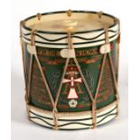 A military ice bucket in the form of a Regimental Drum to the 1st Bn. The Green Howards. 17cms (6.