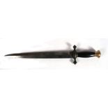 A mid 19th century French stiletto dagger with an ebony hilt and a bronze pommel & quillion. No