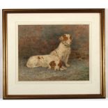 Rupert Arthur Dent RA (1853-1910) - Study of Two Clumber Spaniels - signed & dated 1892 lower