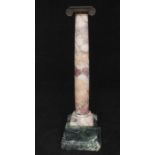 A 19th century Grand Tour figured marble & bronze column, 31cms (12.75ins) high.