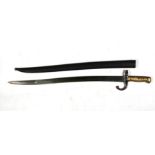 A French model 1866 Chassepot sabre bayonet in its steel scabbard with matching serial numbers: