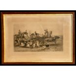 Alfred Strutt. Victorian engraving 'Run of the season' framed. 73 by 41cm ( 28.75 by 16ins)