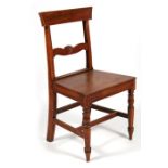 A 19th century fruitwood hall chair.