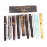 A group of fountains pens to include a boxed neptune No.102 (a/f), Esterbrook and Conway