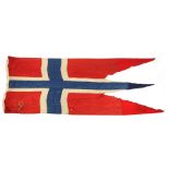 A large cotton Norwegian flag, 246 by 137cms (97 by 54ins).