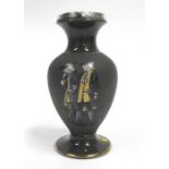 An Edwardian Taylor & Tunnicliff pottery vase decorated with Regency figures on a green ground