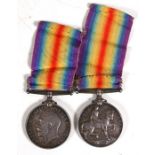 Two 1914 / 1918 war medals awarded to members of the same family, '22899 PTE W Painter, North 'N