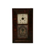 A late 19th century Waterbury Clock Company American wall clock, the painted dial with Roman