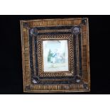 A 19th century English Folk Art picture frame, 31 by 33.5cms (12.25 by 13.25ins) overall.