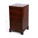 An early 19th century mahogany pedestal chest with four graduated drawers, on bracket feet, 48cms (