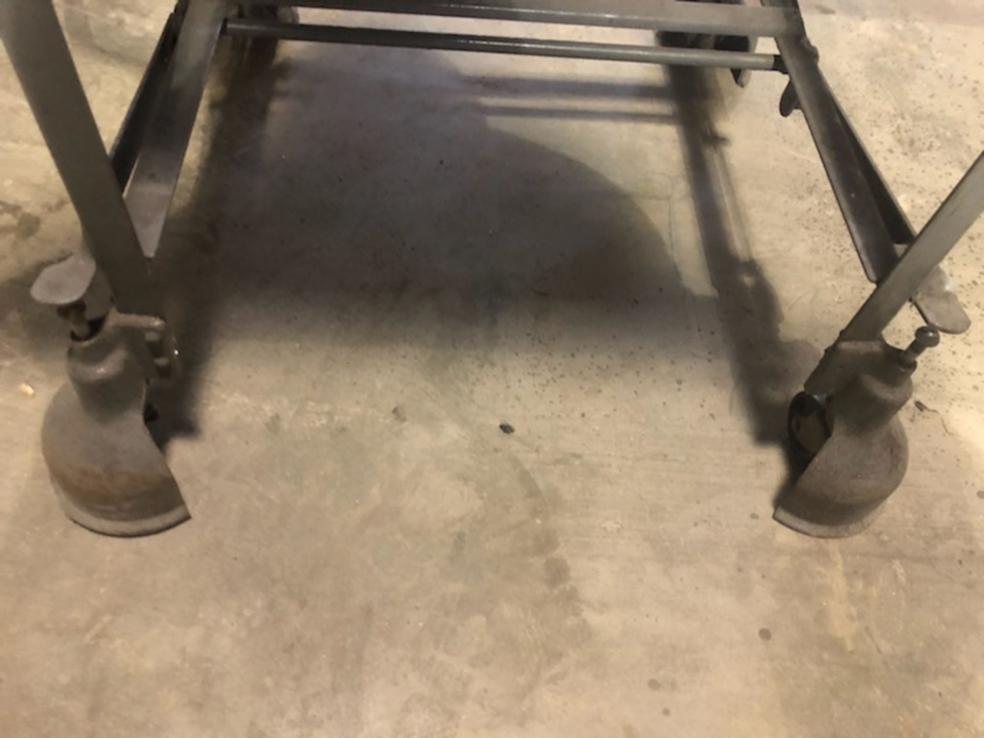 WORK BENCH 17 1/2" X 17 1/2" X 26 1/2" TALL IN LOWERED POSITION 17 1/2" X 46 1/2" X 26 1/2" IN UP - Image 3 of 3