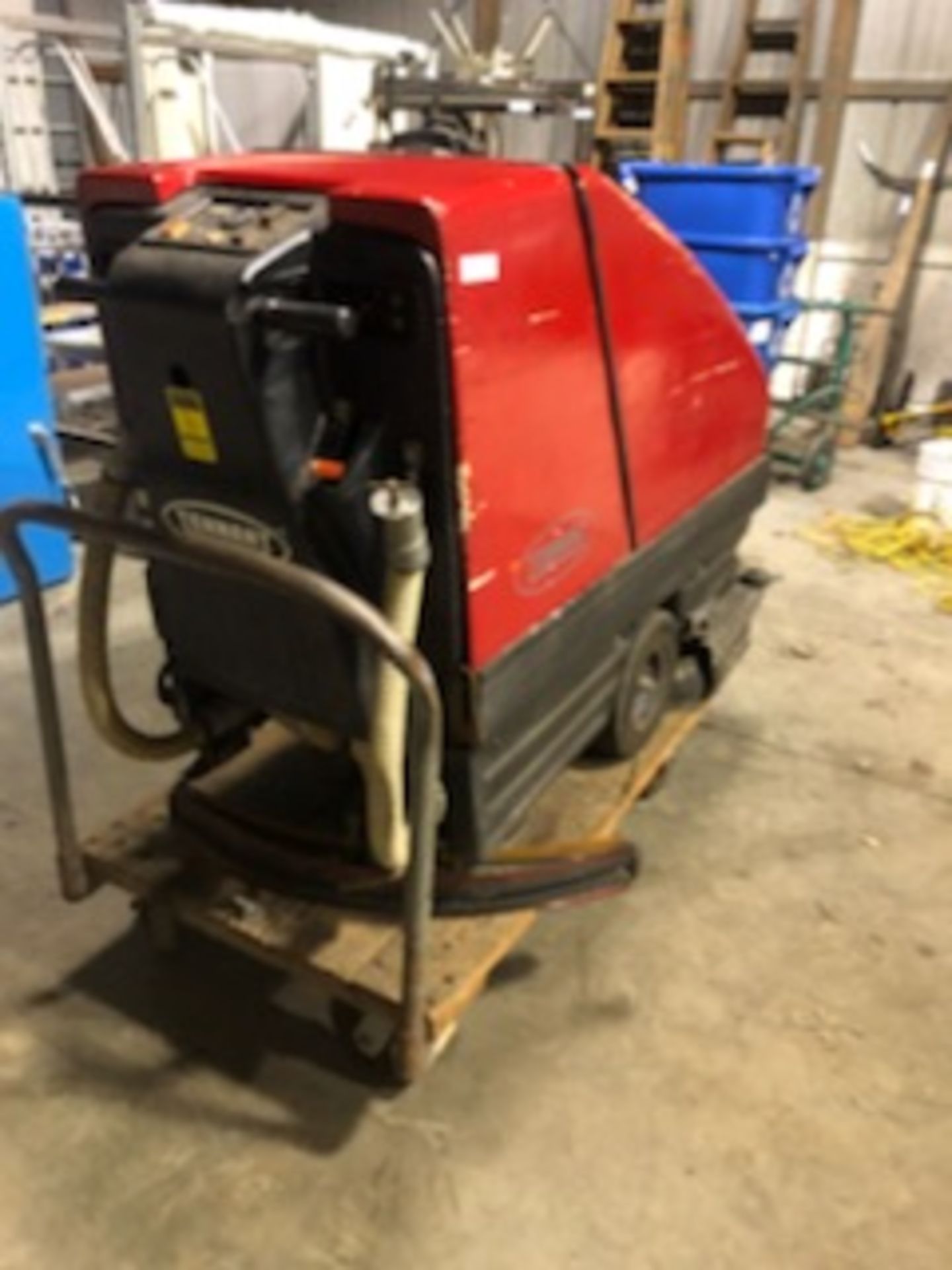 ELECTRIC WALK BEHIND FLOOR SCRUBBER AND UTILITY CART