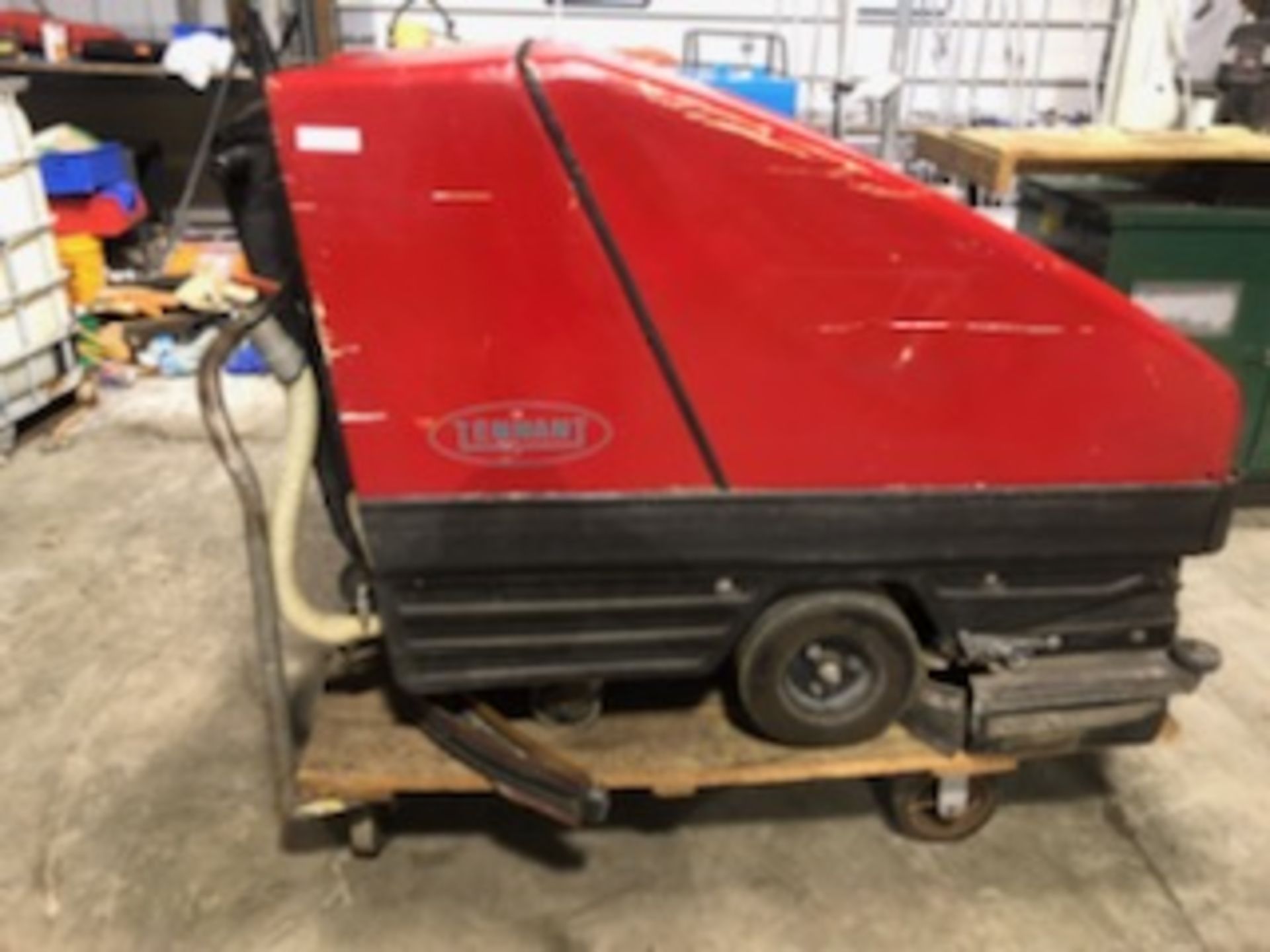 ELECTRIC WALK BEHIND FLOOR SCRUBBER AND UTILITY CART - Image 2 of 4