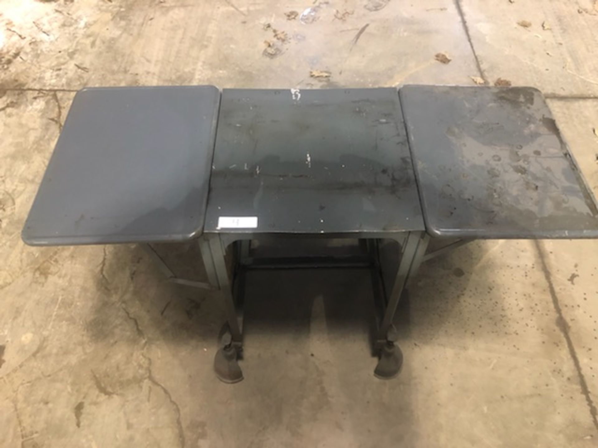 WORK BENCH 17 1/2" X 17 1/2" X 26 1/2" TALL IN LOWERED POSITION 17 1/2" X 46 1/2" X 26 1/2" IN UP - Image 2 of 3