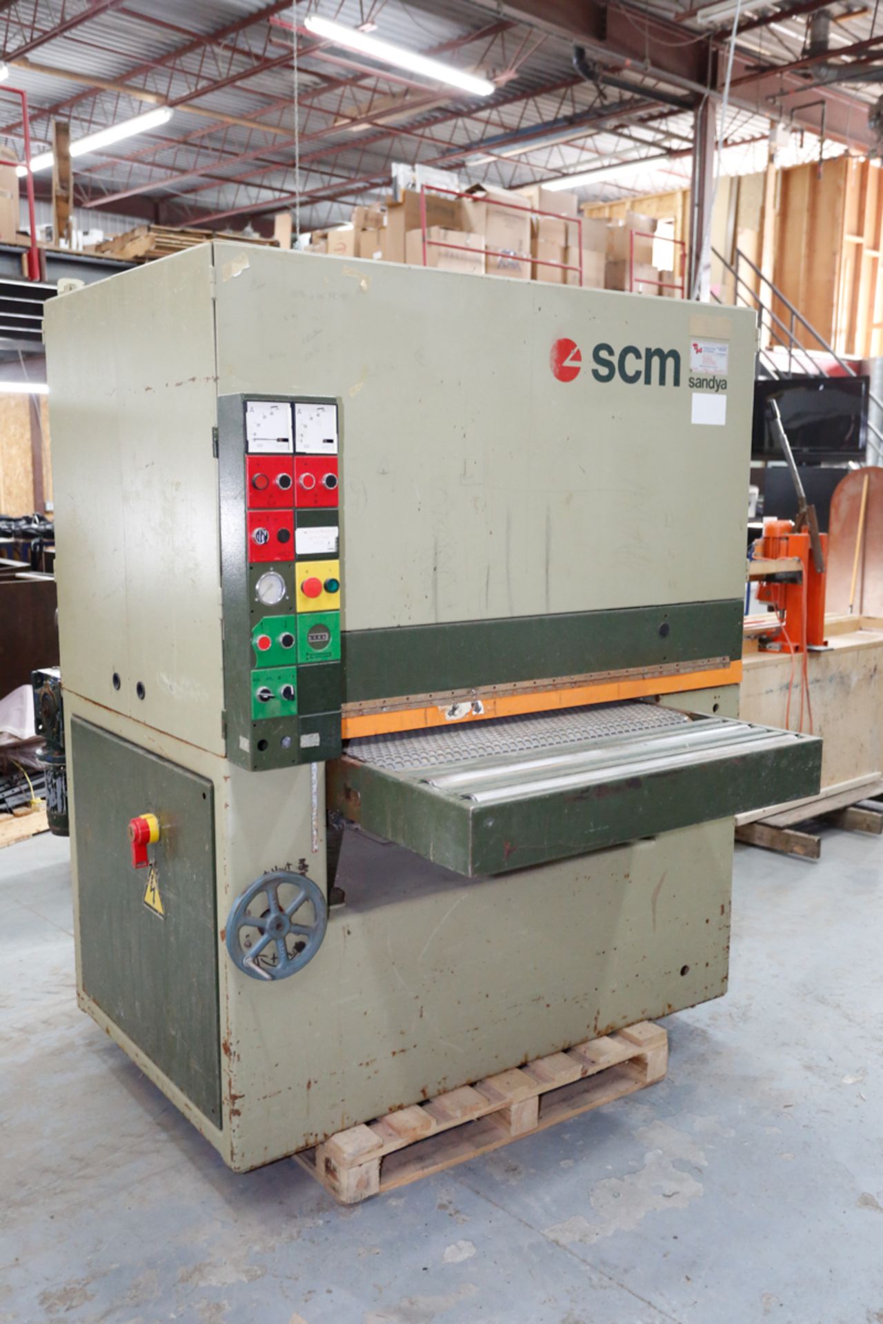 SCM SANDYA WIDE BELT SANDER MOD. CL-92, 2 HEADS, 36" WIDE, 600 VOLTS, S/N: AE00398 / SABLEUSE À