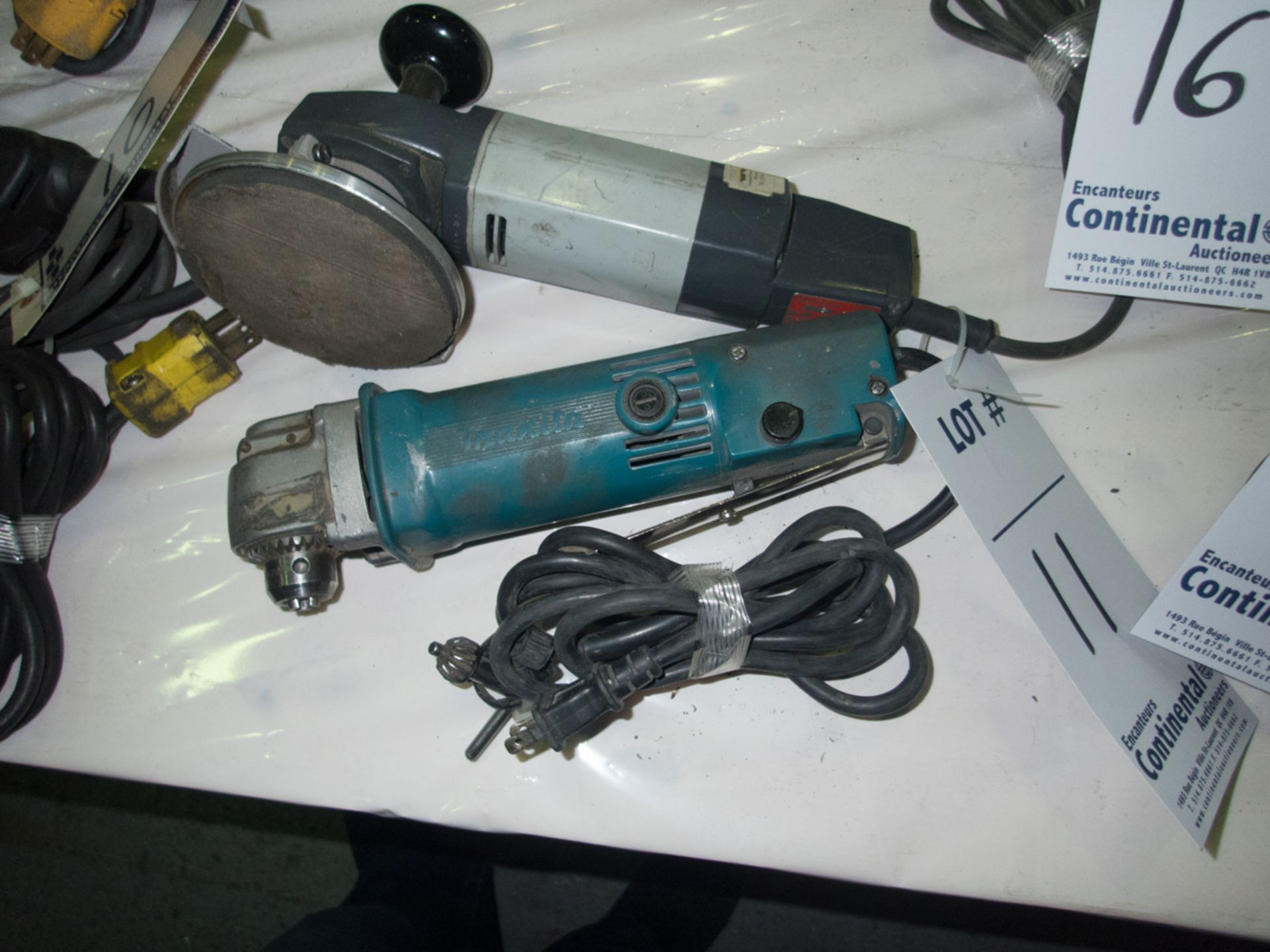 LOT OF MAKITA ANGLE DRILL & ROTOX SANDER