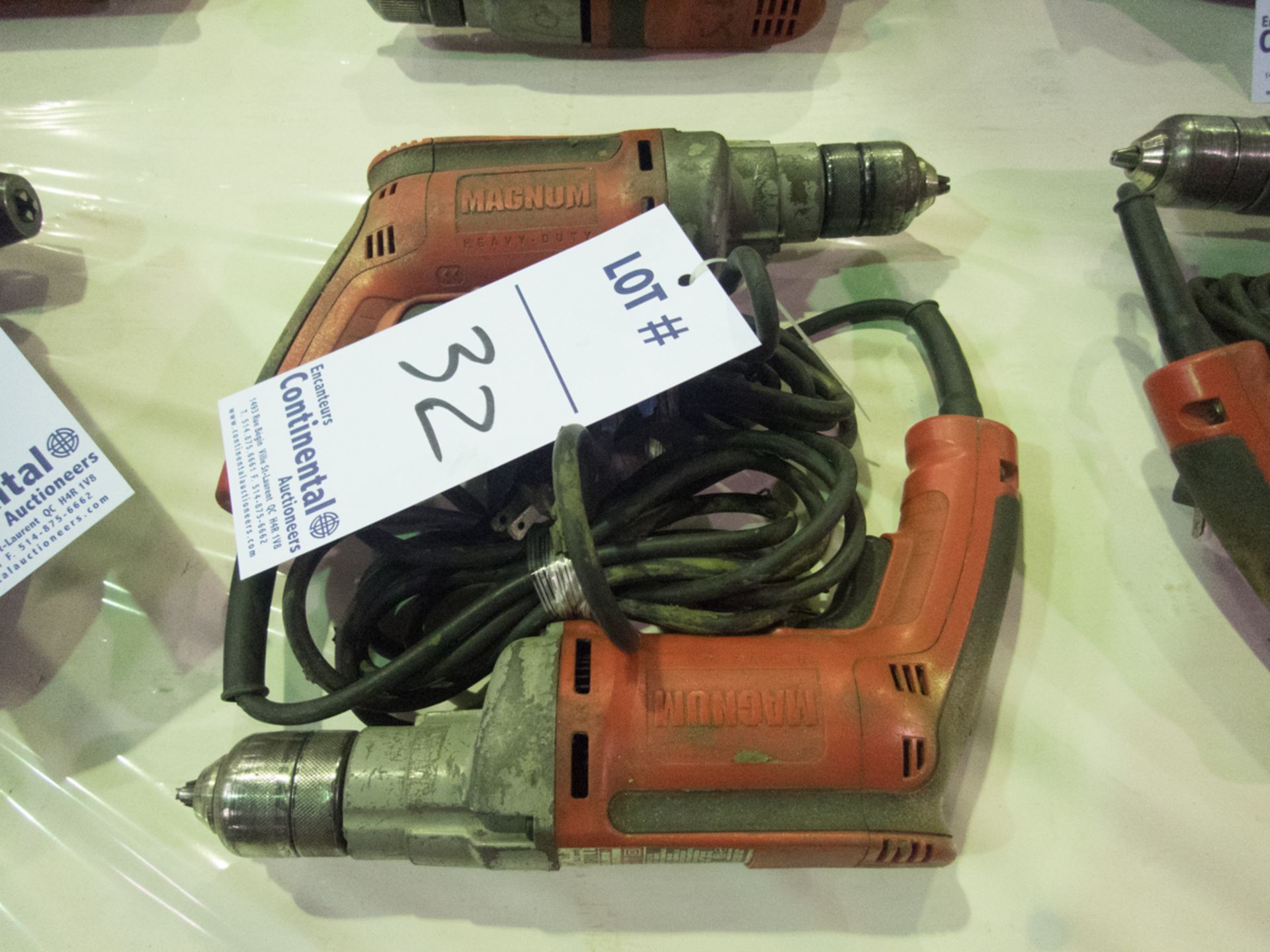 LOT OF (2) MILWAUKEE MAGNUM ELECTRIC DRILLS