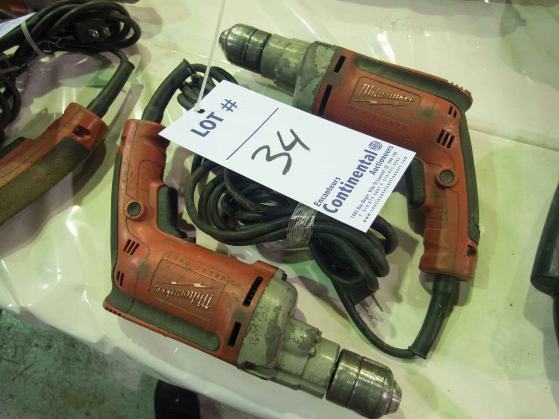 LOT OF (2) MILWAUKEE MAGNUM ELECTRIC DRILLS