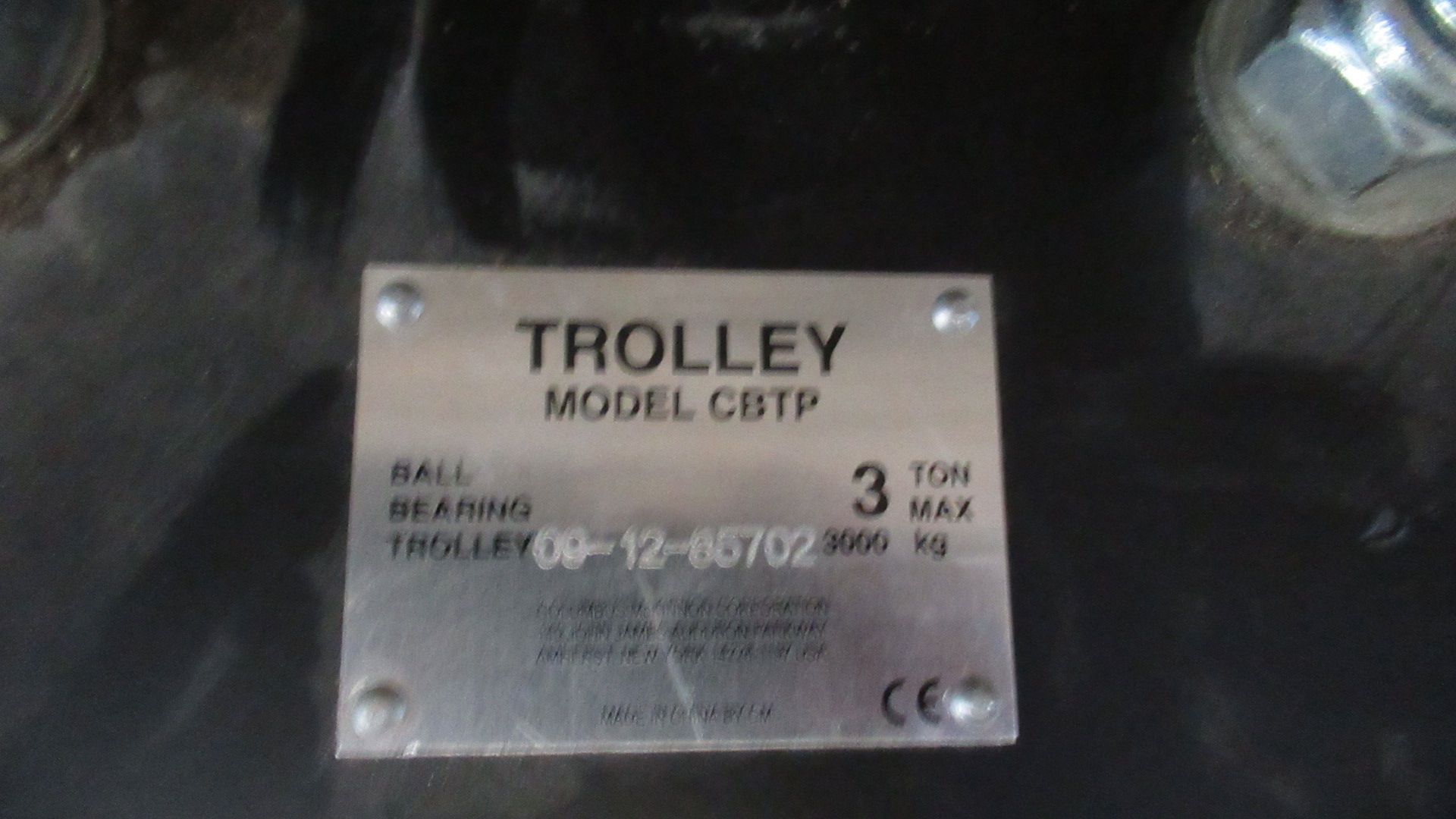 3 TON BEAM TROLLEY -NEW / TROLLEY A POUTRE - Image 2 of 2