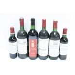 Six bottles of wine to include Baron Philippe de Rothschild, Mouton- Cadet, 1988, Chateau barrail de