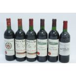 Six bottles of wine to include Chateau Tour Simard, Saint Emilion Grand Cru, 1995, Chateau Du