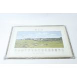 A signed St Andrews home of golf print, signed by Bill Waugh, 601/2000, 62cm x 94cm