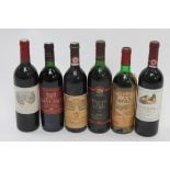 A collection of six bottled of wine to include Fontodi, Chianti Classico, 1999, Cru bourgeois,