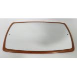 A G Plan type shaped rectangular wall mirror with teak back 67cm x 39cm