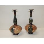 A pair of royal Doulton stoneware onion shaped vases impressed "8881" to base 27cm high
