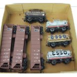 Seven OO gauge wagons including Bachmann Esso tanks & others