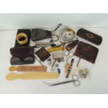 Assorted collectables including page turner, napkin rings, pens, buttons & others