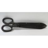 A pair of large cast iron shop display drapers shears, 44cm long